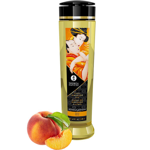 Shunga: Erotic Massage Oil, Stimulation Peach, 240 ml