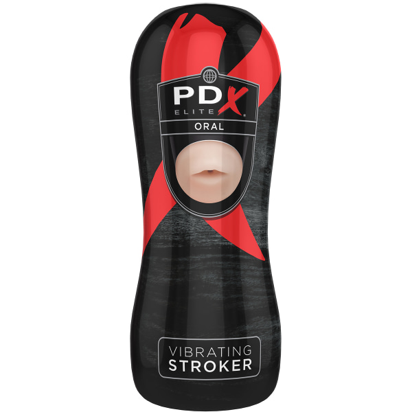 Pipedream PDX Elite: Vibrating Stroker, Oral Ljus hudfärg, Svart