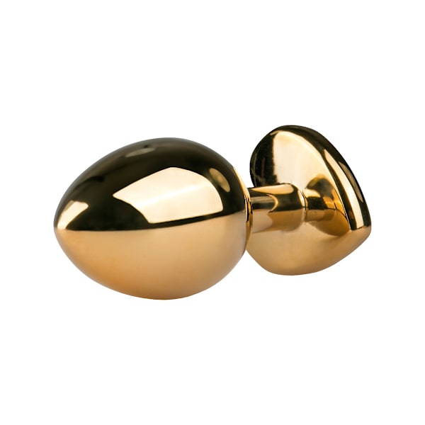 EasyToys: Metal Butt Plug with Heart Guld, Rosa Medium