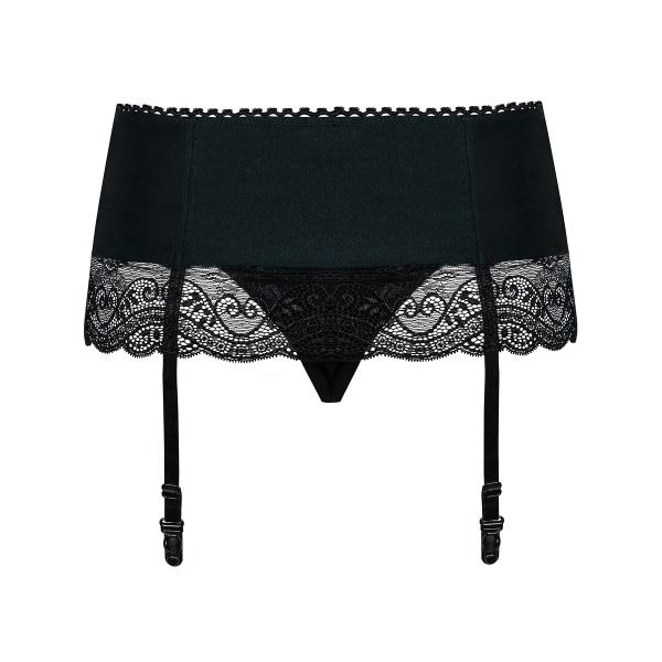 Obsessive: Miamor, Garter Belt & Thong, svart Svart S/M