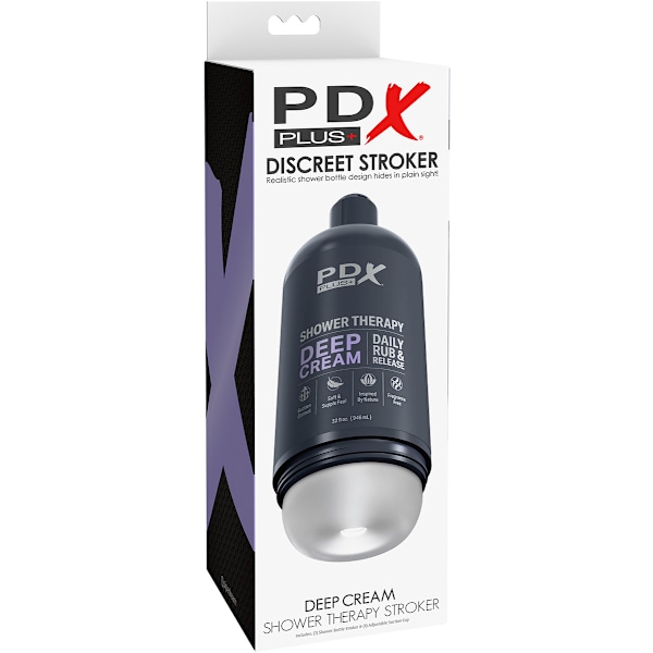 Pipedream PDX Plus: Shower Therapy Stroker, Deep Cream Transparent