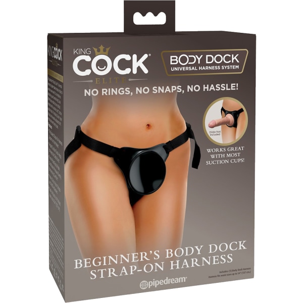 King Cock Elite: Beginners Body Dock Strap-On Harness Svart