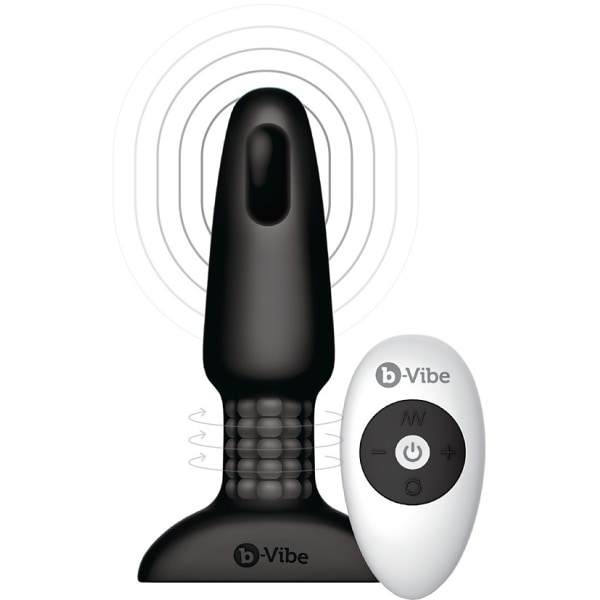 B-Vibe: Rimming 2, Waterproof Remote Control Vibrating Plug, ... Svart