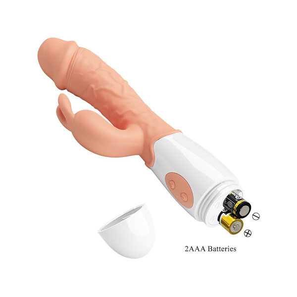 Pretty Love: Realistic Rabbit Vibrator Ljus hudfärg, Vit