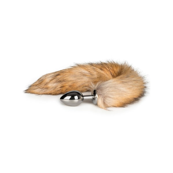 EasyToys: Fox Tail Plug No. 2, medium, silver/brun Brun, Silver