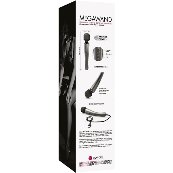 Marc Dorcel: MegaWand, Wand Vibrator Silver, Svart