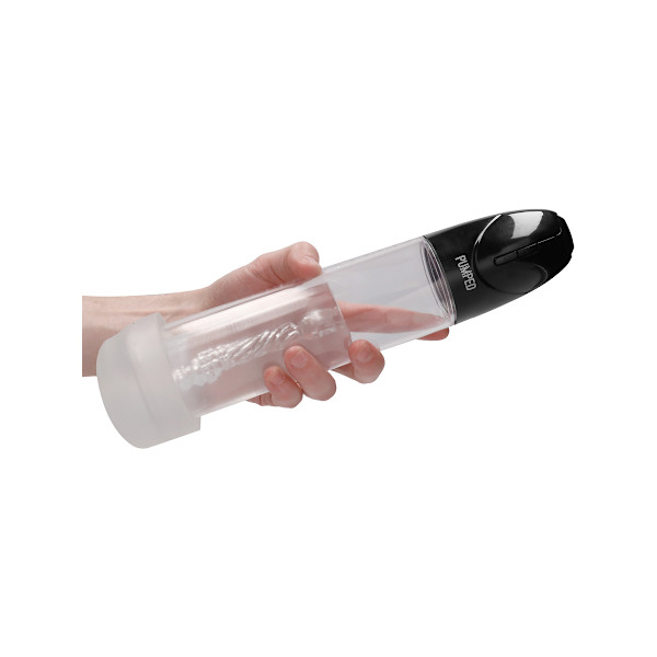 Pumped: Rechargeable Smart Cyber Pump with Masturbator Sleeve Transparent