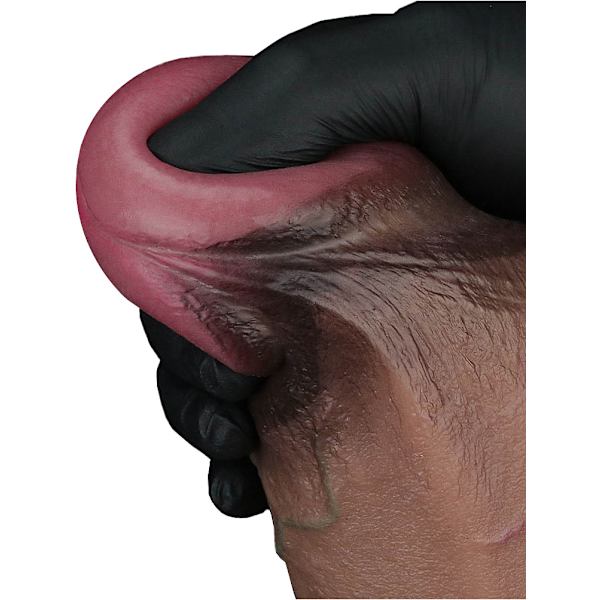 LoveToy: Dual-Layered Silicone XXL Cock, 25 cm, mörk Mörk hudfärg