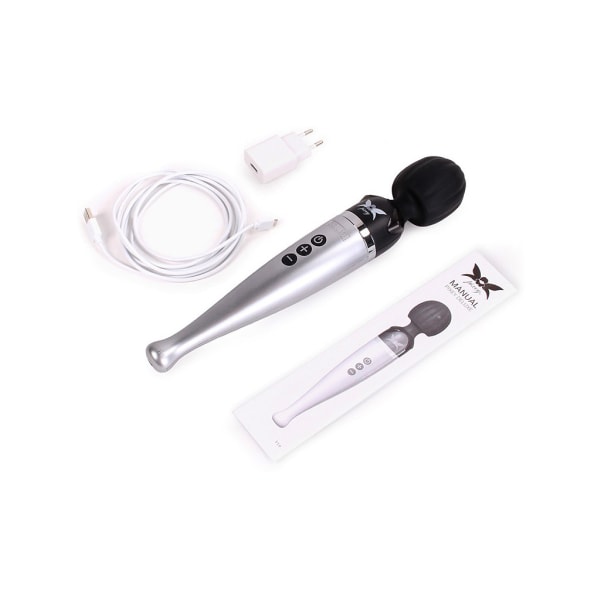 Pixey: Deluxe Rechargeable Wand Silver, Svart