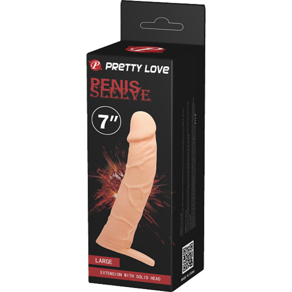 Pretty Love: Penis Sleeve Extension, 18 cm Ljus hudfärg