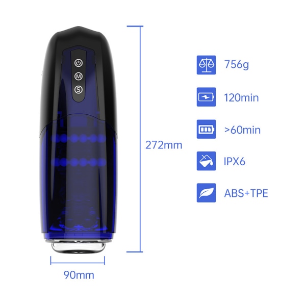 Magic Motion: Xone, Interactive Stroker Blå, Transparent