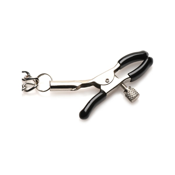 Master Series: Daggers, Double Chain Nipple Clamps Silver