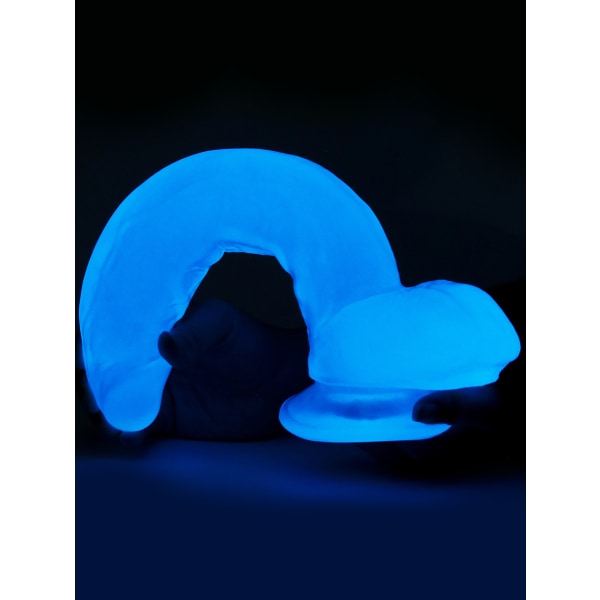 LoveToy: Lumino Play, Glow-In-The-Dark Dildo, 26 cm Självlysande, Transparent