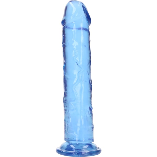 RealRock: Crystal Clear Straight Realistic Dildo, 23 cm Blå