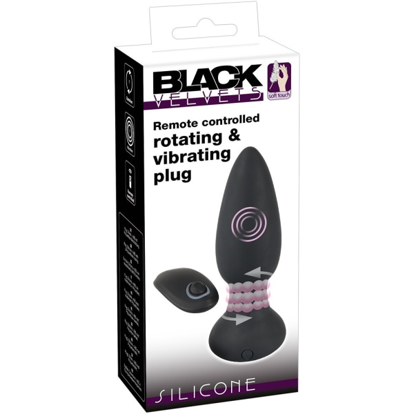 Black Velvets: Remote Controlled Rotating & Vibrating Plug Svart