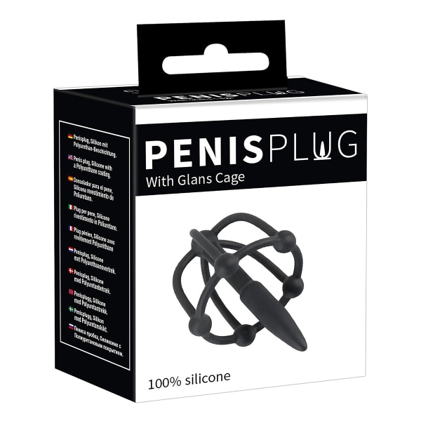 You2Toys: Penis Plug with Glans Cage Svart