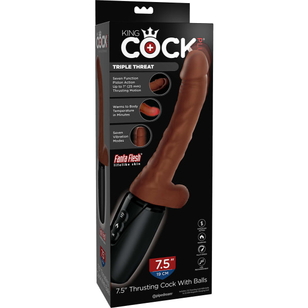 King Cock: Thrusting Cock with Balls Mörk hudfärg