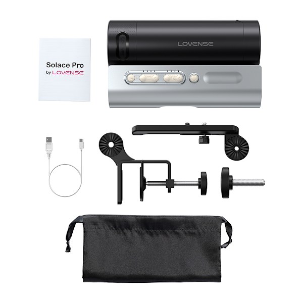 Lovense: Solace Pro, Bluetooth Automatic Thrusting Mastubator Grå, Silver, Svart