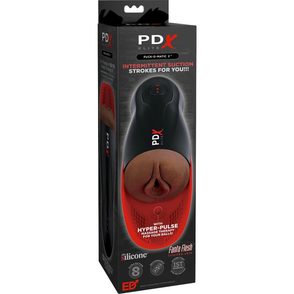 Pipedream: PDX Elite, Fuck-O-Matic 2 Mörk hudfärg, Röd, Svart