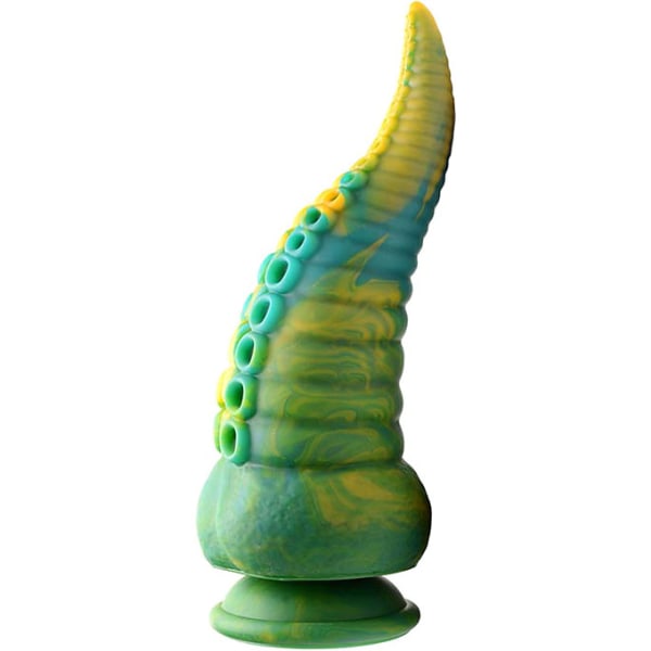 Creature Cocks: Monstropus, Tentacled Monster Silicone Dildo Grön, Gul, Turkos