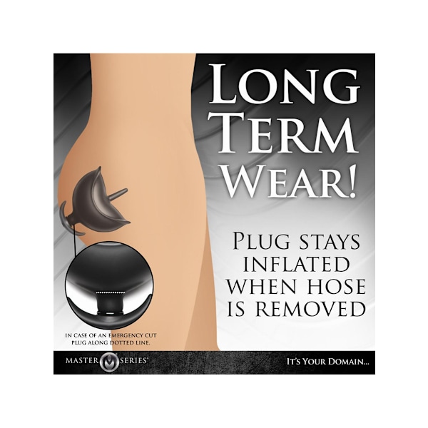 XR Master Series: Ass Bound, Inflatable Silicone Anal Plug Svart