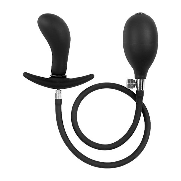 Rimba: Inflatable Curved Anal Plug with Pump Svart
