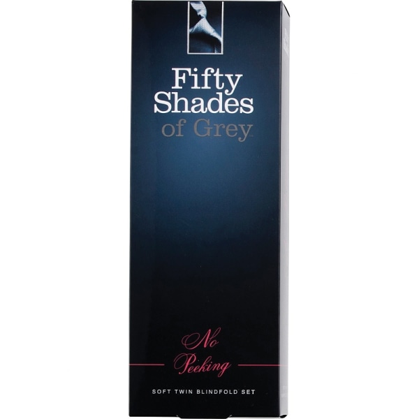 Fifty Shades of Grey: No Peeking, Pehmeä Kaksinkertainen Silmälappusetti Silver, Svart