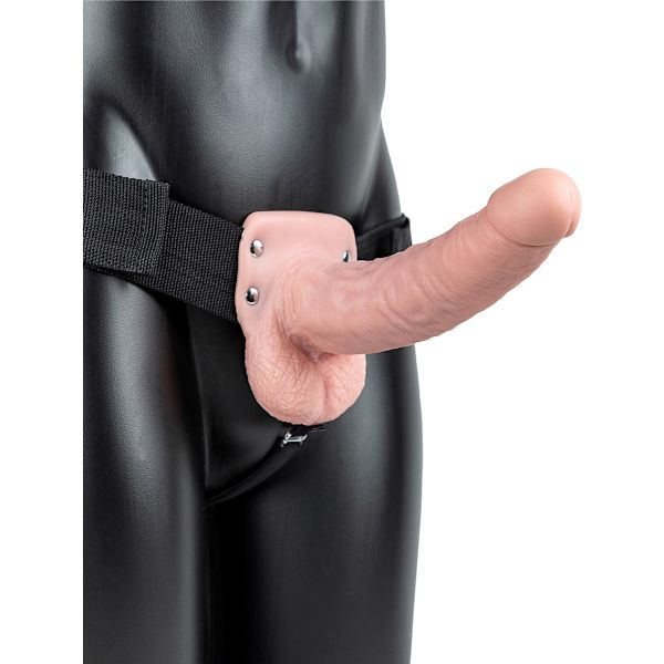 RealRock: Vibrating Hollow Strap-on, 23 cm, ljus Ljus hudfärg
