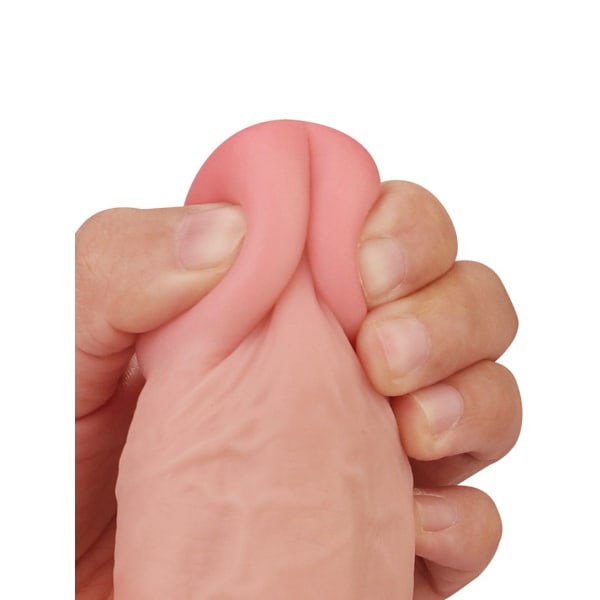 LoveToy: Glidande-Hud Dildo Ljus hudfärg 24,5 cm