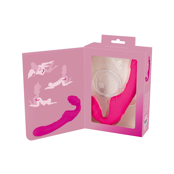 You2Toys: Vibrating Strapless Strap-On, Double Teaser, rosa Rosa