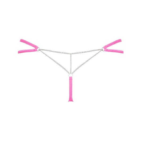 Obsessive: Chainty String-alushousut, pinkki Rosa L/XL