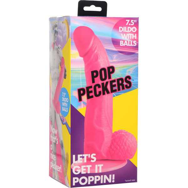 Pop Peckers: Poppin Dildo, 19cm, pink Rosa 19 cm