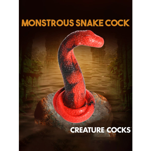 Creature Cocks: King Cobra, Silikon Dildo Röd