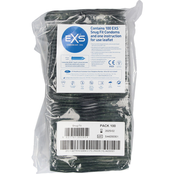 EXS Snug Fit: Kondomer, 100-pack Transparent