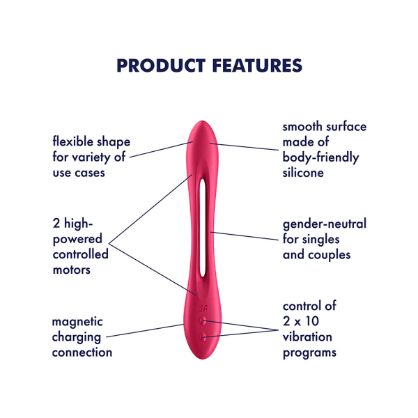 Satisfyer: Elastic Joy, Multi Vibrator, röd Röd