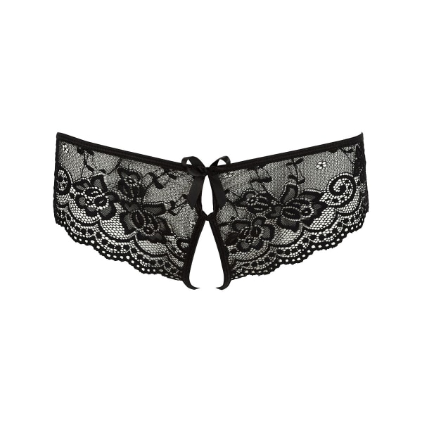 Cottelli Lingerie: Crotchless Lace-Panties, black, L Svart L