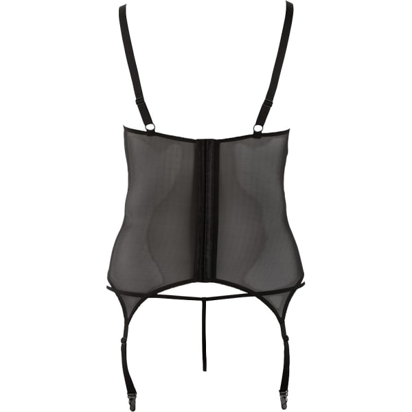 Cottelli Curves: Cami Body med strumphållare + string Svart 4XL