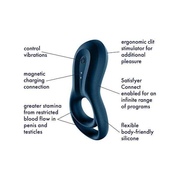 Satisfyer Connect: Epic Duo, Ring Vibrator, blå Blå
