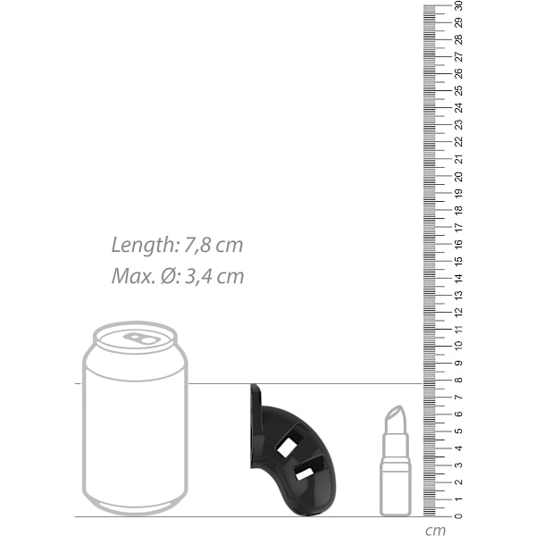ManCage: Model 13, 6.4 cm Svart