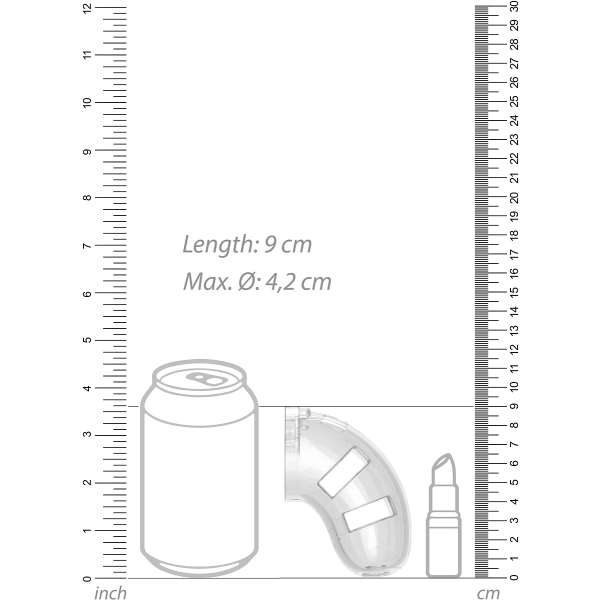 ManCage: Malli 10 pistokkeella, 9 cm, läpinäkyvä Transparent