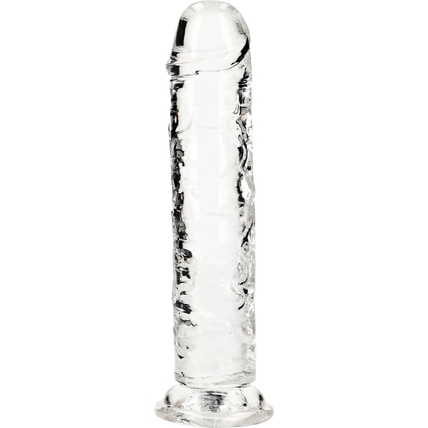 RealRock: Kristallklar rak realistisk dildo, 20 cm Transparent