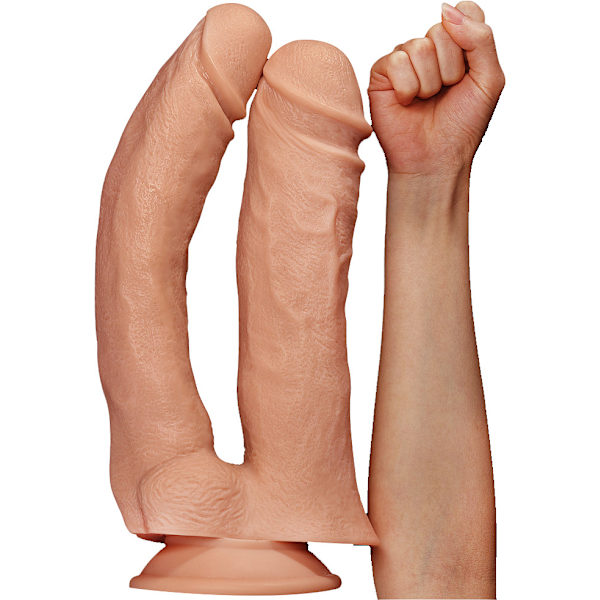 LoveToy: Realistic Mega Double Dildo, 33 cm Ljus hudfärg