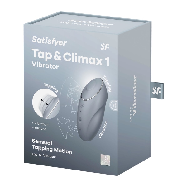 Satisfyer: Tap & Climax 1, Aseteltava Vibratori Grå