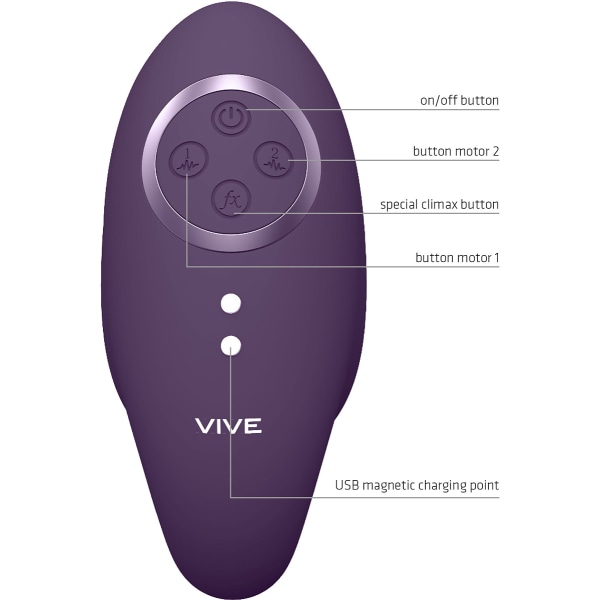 Vive: Aika, Vibrerande dubbelstimulerande kärleksägg, lila Lila