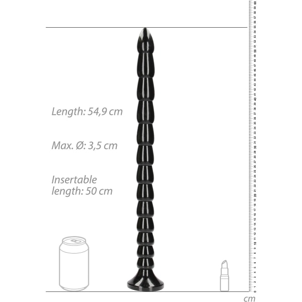 Ouch!: Stacked Anal Snake, 50 cm Svart