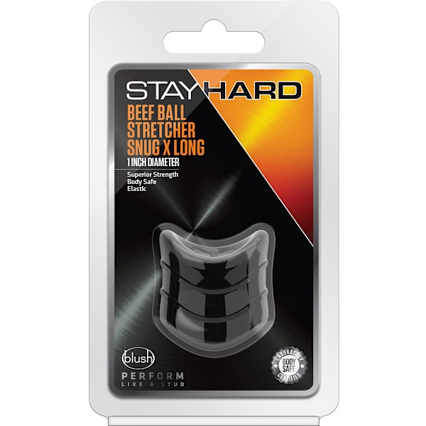 Stay Hard: Beef Ball Stretcher Snug XLong Svart