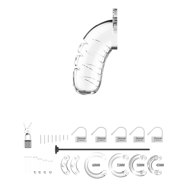 ManCage: Model 16 with Urethal Sounding, 11.5 cm, transparent Transparent