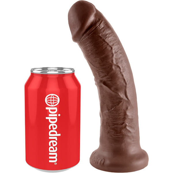 King Cock: Realistic Dildo, 20 cm, mörk Mörk hudfärg