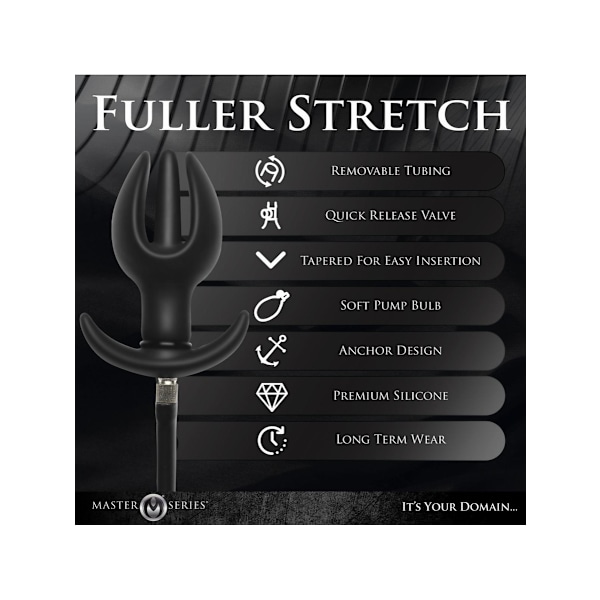 XR Master Series: Ass Bound, Inflatable Silicone Anal Plug Svart