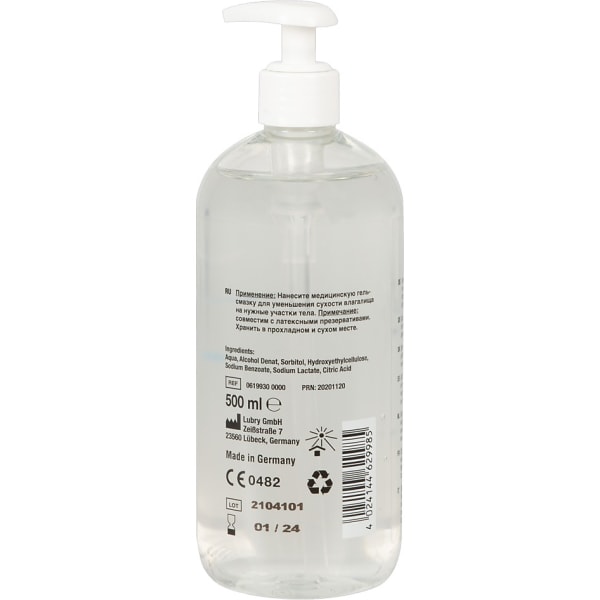 Just Glide: Vattenbaserat Glidmedel, 500 ml Transparent
